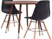 3 Piece Dining Set Plastic Black