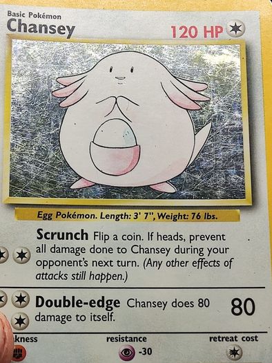 Chansey 3/102 base set Pokemon card