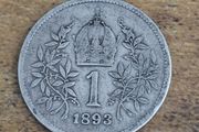 Austria, 1 Corona 1893 Silver Coin, Franz Joseph I - free standard postage
