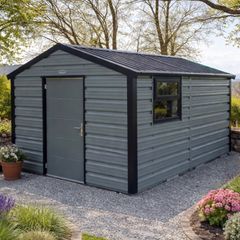 Steel Garden Shed - Adman Brand | 8ft x 13ft | With Thermal Insulation Panels