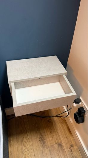 2 Grey Concrete Effect Floating Bedside Tables
