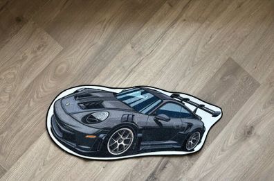Porsche Style Car Rug / Kids Bedroom Mat