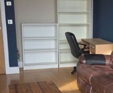 White billy bookshelves
