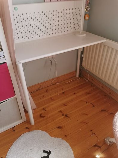 Loft bed frame with desk