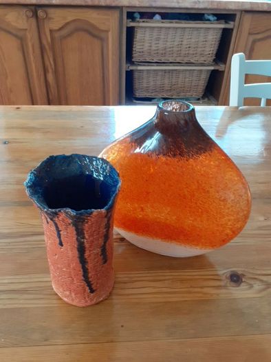 Glass and pottery.