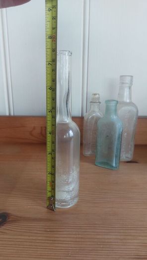 Fabulous Collection of Four Assorted Antique and Vintage Apothecary and Household Bottles in Clear Glass, Price for All Four, Not Splitting