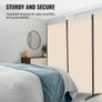 Room Divider, 4 Panels Room Divider, Folding Privacy Screen and Portable Partition Divider for Room Separation, Freestanding Room Partitions for Office, Bedroom, Study, Beige Image 2