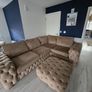 Champagne L Shaped Couch with Ottoman Image 3