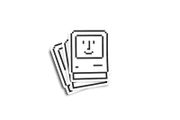 Happy Mac Macintosh Icon Glossy Stickers 2-Pack