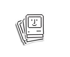 Happy Mac Macintosh Icon Glossy Stickers 2-Pack