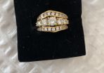 14 Carat Yellow Gold - 3 Ring Set - CZ. Size Q