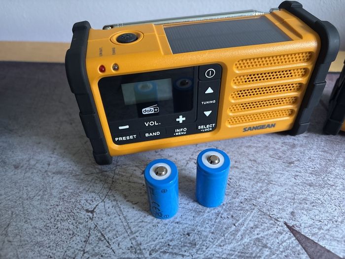 Two Sangean Emergency SDR 800 DAB+ radios full sets plus spare batteries