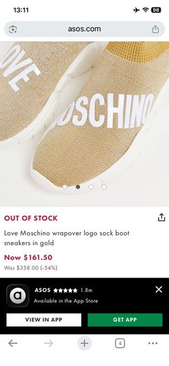 Moschino Love Gold Sneakers