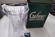 Galway Crystal 10" Large Vase with Box and Papers