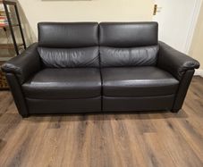 Natuzzi Brown Leather 3 seater recliner n 2 seater