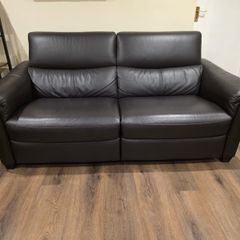 Natuzzi Brown Leather 3 seater recliner n 2 seater