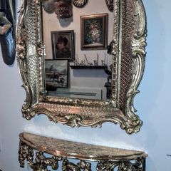 Beautiful Laricol shelf with antique mirror