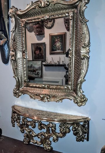 Beautiful Laricol shelf with antique mirror