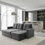 Grey Velvet Brand New Corner Sofa Bed with Storage - Free Delivery Ireland Image 3