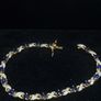 French Made Gold Plated Bracelet with Sapphire-Blue Stones | 18cm Image 2