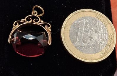 Vintage 9ct yellow gold spinner drop fob