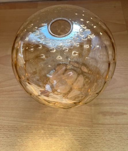 Glass Ceiling Light Shade In Prestine Vintage Condition. Stunning Gold / Amber Hue Colouring. Beautiful