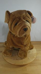 Large Keel Toys Shar Pei Dog 17 inch Simply Soft Collection Plush Stuffed Animal Toy Brown Wrinkly Puppy