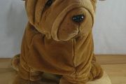 Large Keel Toys Shar Pei Dog 17 inch Simply Soft Collection Plush Stuffed Animal Toy Brown Wrinkly Puppy
