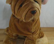 Large Keel Toys Shar Pei Dog 17 inch Simply Soft Collection Plush Stuffed Animal Toy Brown Wrinkly Puppy