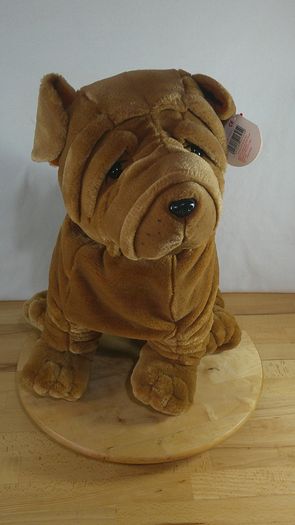 Large Keel Toys Shar Pei Dog 17 inch Simply Soft Collection Plush Stuffed Animal Toy Brown Wrinkly Puppy