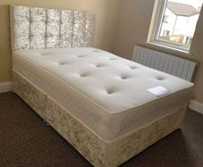 Brand New Stylish Double Divan Beds Instock.. Multiple Headboard Designs And Tufted Memory Foam Mattresses Available