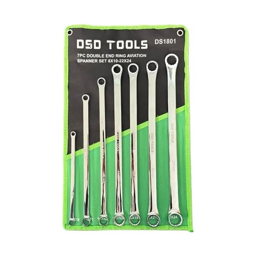 DSD Tools 7-Piece Double Ended Ring Aviation Spanner Set