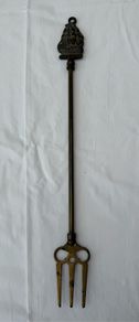 Vintage brass toasting fork