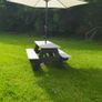 Picnic table with parasol Image 2