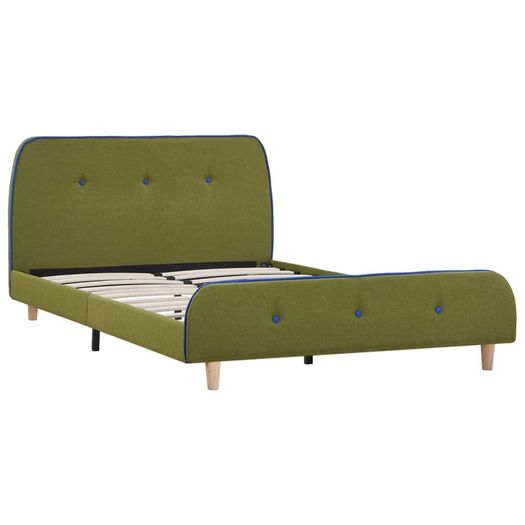 Bed Frame Green Fabric 120x190 cm