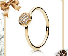 Pandora Dazzling Droplet Gold (585) Ring