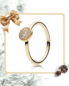 Pandora Dazzling Droplet Gold (585) Ring