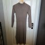 Beige Rib Knit High Neck Midi Dress  NEW LOOK Image 3