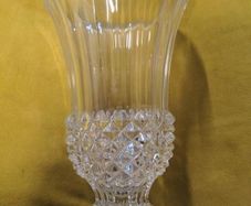 Heavy solid glass crystal vase
