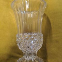 Heavy solid glass crystal vase