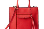 REBECCA MINKOFF Mini Mab Leather Tote Coral Orange!