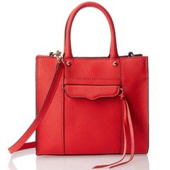 REBECCA MINKOFF Mini Mab Leather Tote Coral Orange!