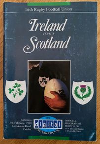 Very Rare 1990 Ireland v Scotland - 5 Nations Programme