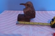Vintage  wooden figural Match  Holder in the  shape of a  kingfisher bird