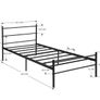 Twin Size Platform Bed Frame with Strong Headboard and Large Storage Fits Teens Adults, 90 x 190 Black Image 2