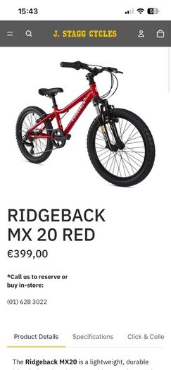 Kids Mountain Bike  Ridgeback MX20