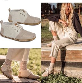 Brand New TOMS Bota Faux Shearling Lace-Up Booties