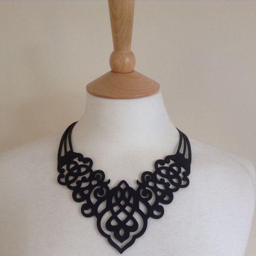 Laser cut French Parisian Designer Necklace
