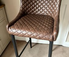 Brown Leather Bar x5 chairs 27 inch Seat Height