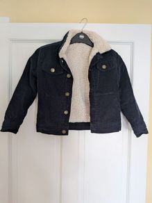 Borg lined cord navy jacket